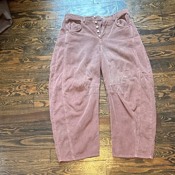 Free people burnt orange corduroy barrel jeans - Picture 1 of 3